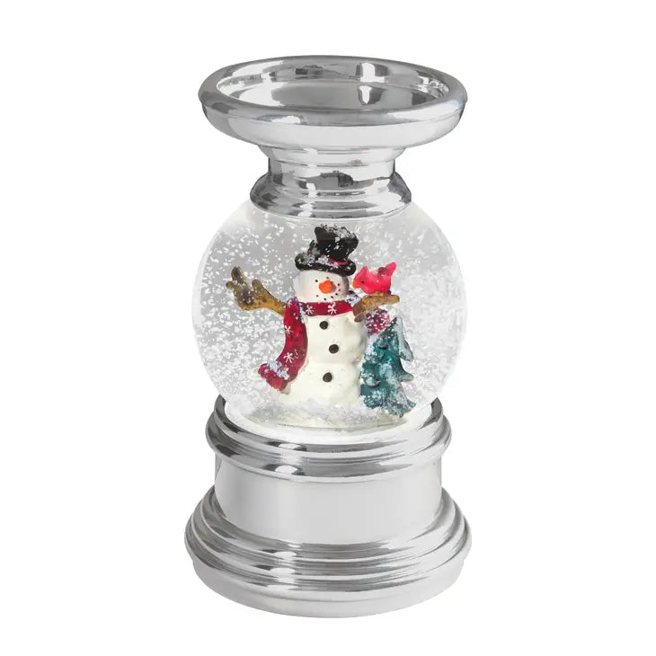 A H505 Christmas Water Snow Globe and Bonus Candle Holder