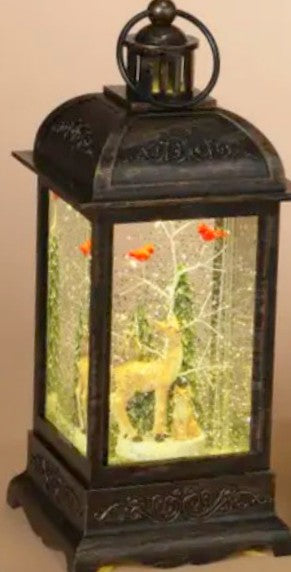 A G380 Deer Lighted Spinning Water Globe