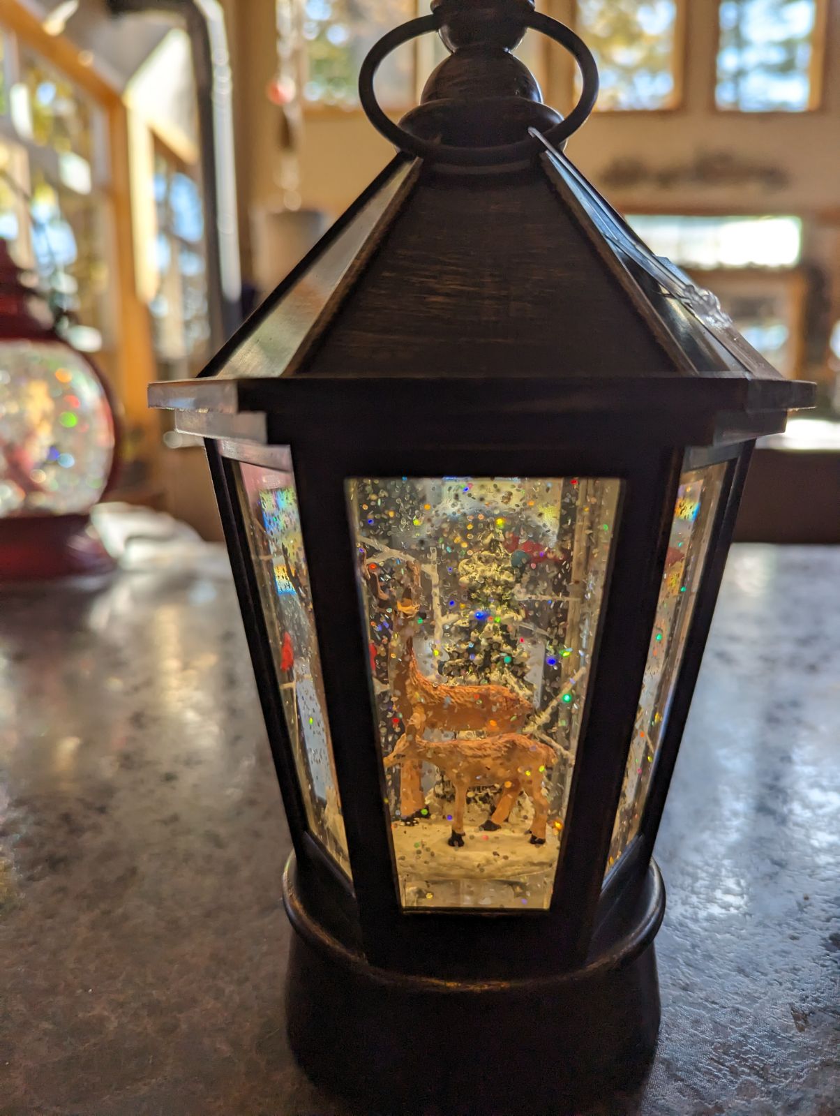 A G430 Deer Musical Lighted Snow Water Globe