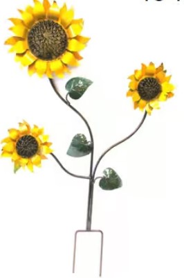 Triple Sunflower Metal Art