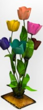 Flower Tulip Vase Small 21" Metal Art