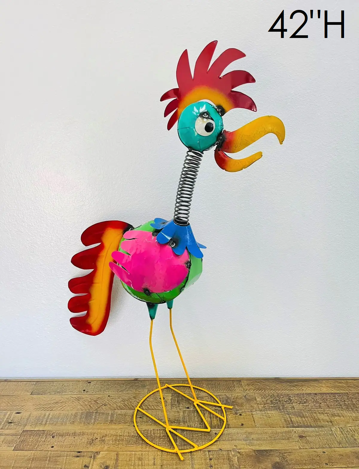 Bird Colorful 42" Metal Art