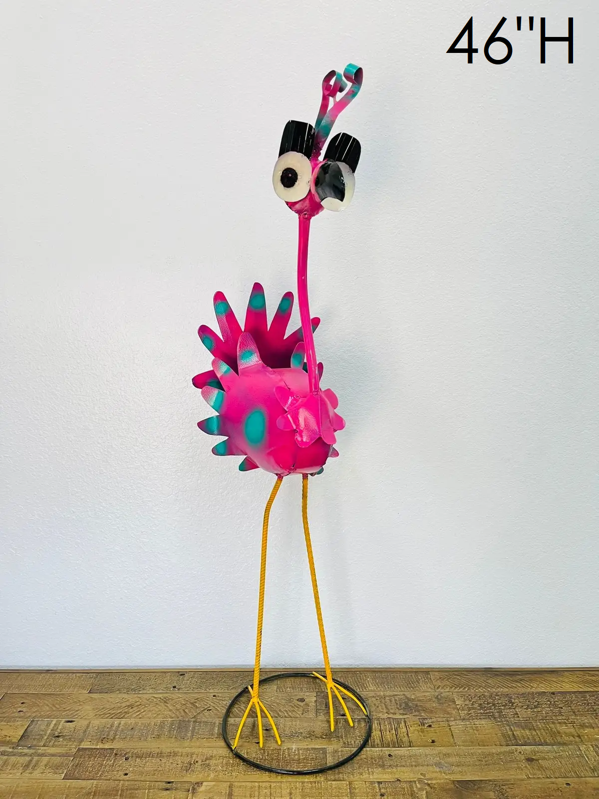 Flamingo Eyelashes 46" Metal Art
