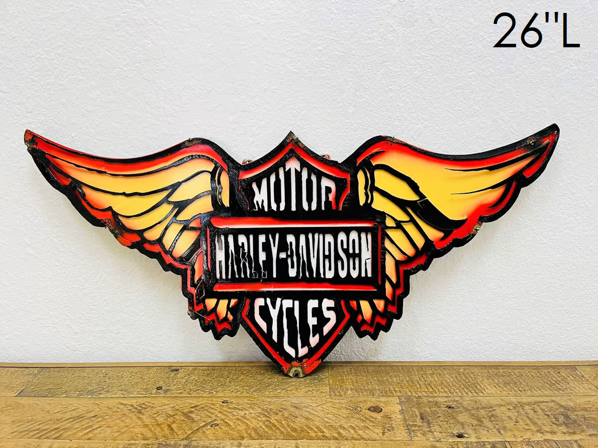 Harley Davidson Motorcycle Wings Sign
