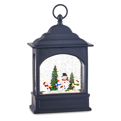 A R792 SNOWMAN CAROLER MUSICAL LIGHTED WATER SNOW GLOBE LANTERN