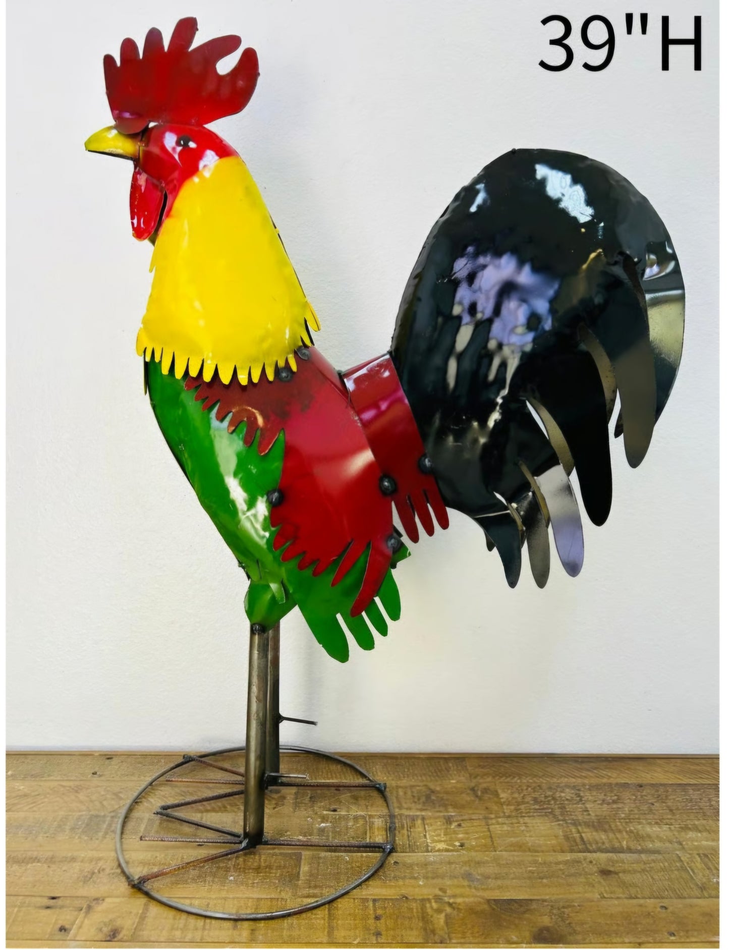 Rooster Giro 39" Metal Art