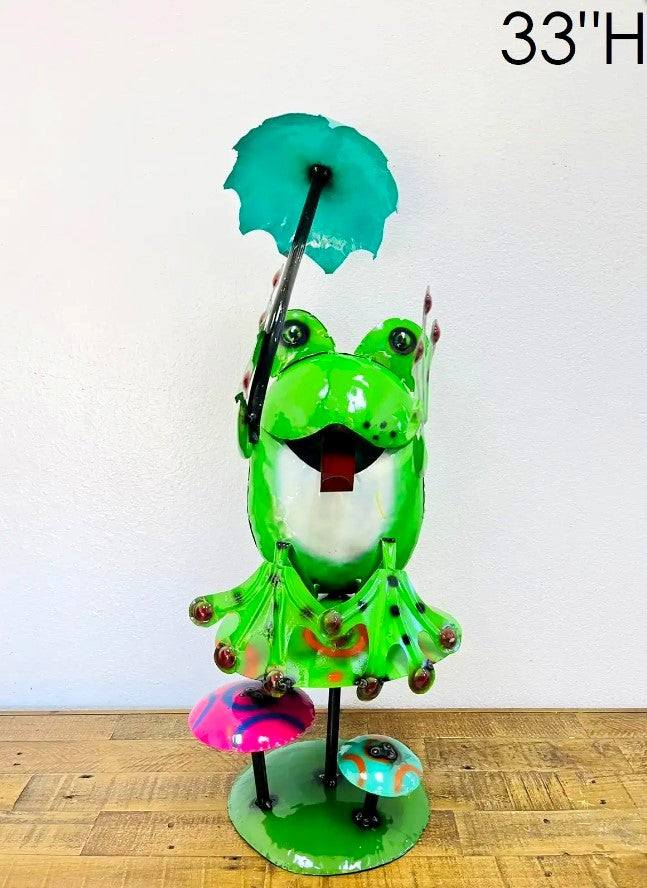 Frog mushroom Umbrella Metal Art