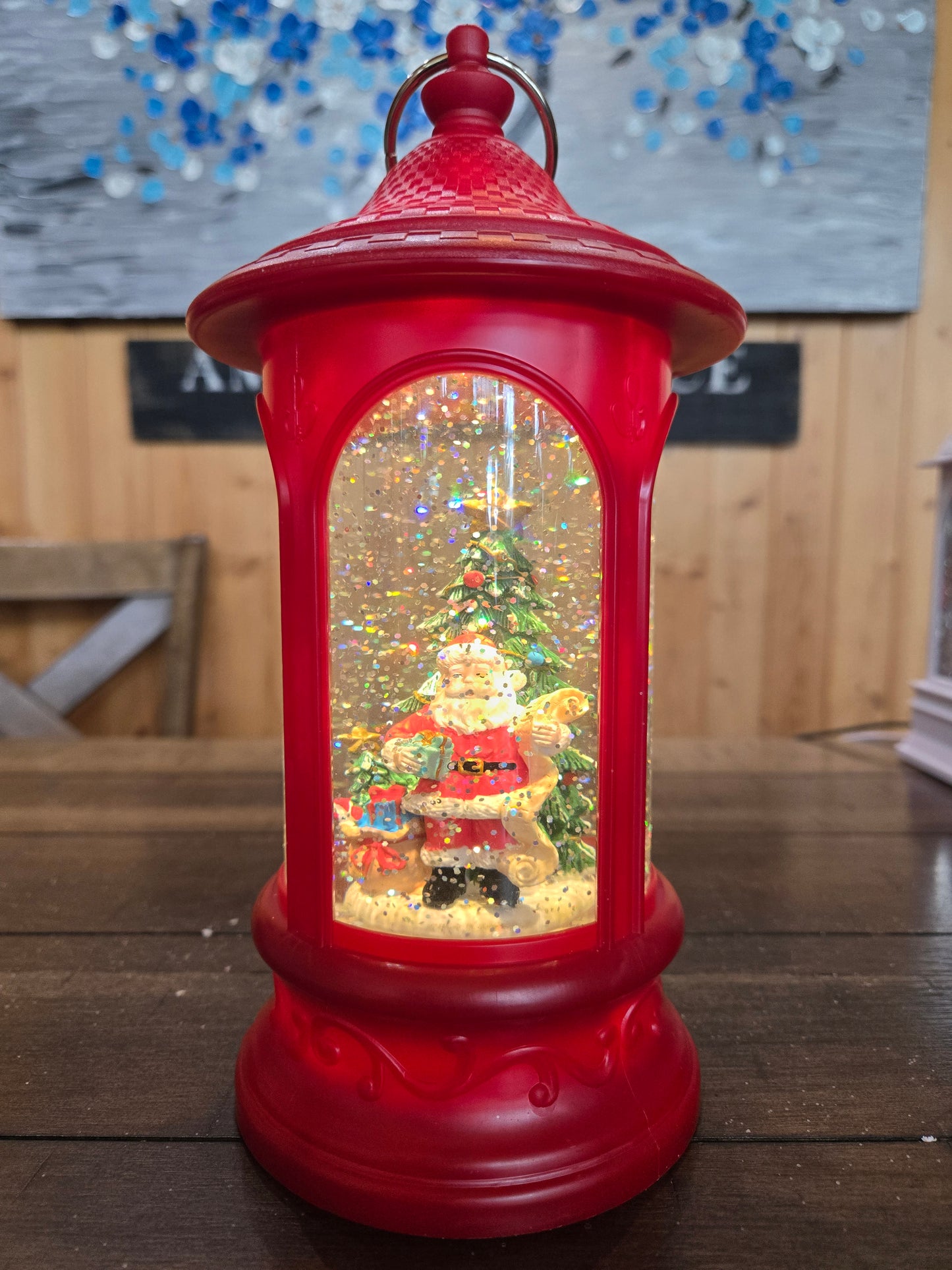 A G880 SHORT Santa Lighted Holiday Spinning Water Globe