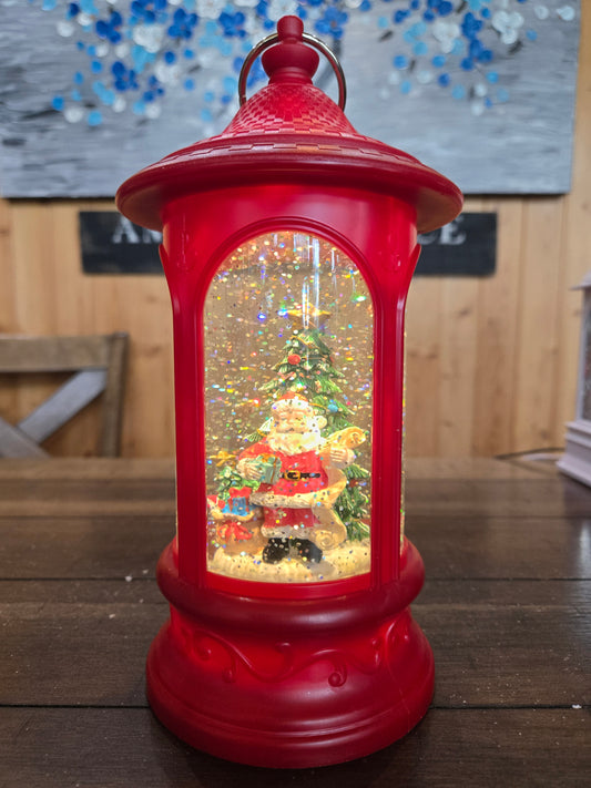 A G880 SHORT Santa Lighted Holiday Spinning Water Globe