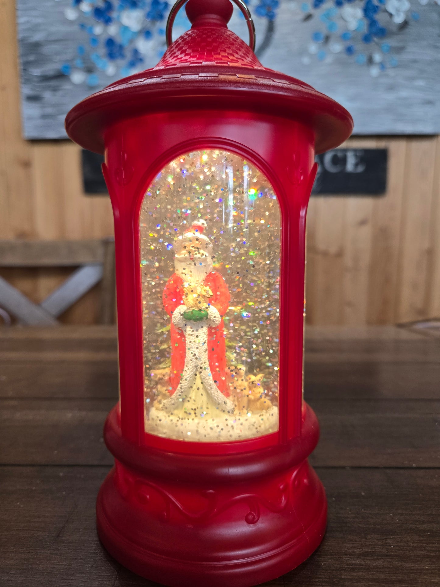 A G880 TALL Santa Lighted Holiday Spinning Water Globe