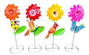 Flower Daisy - Cardinal, Butterfly, Hummingbird, Ladybug Metal Art