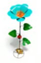 Flower Turquoise with Ladybug on a Roack Metal Art