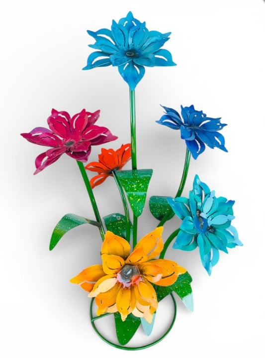 Flower Bush colorful Metal Art