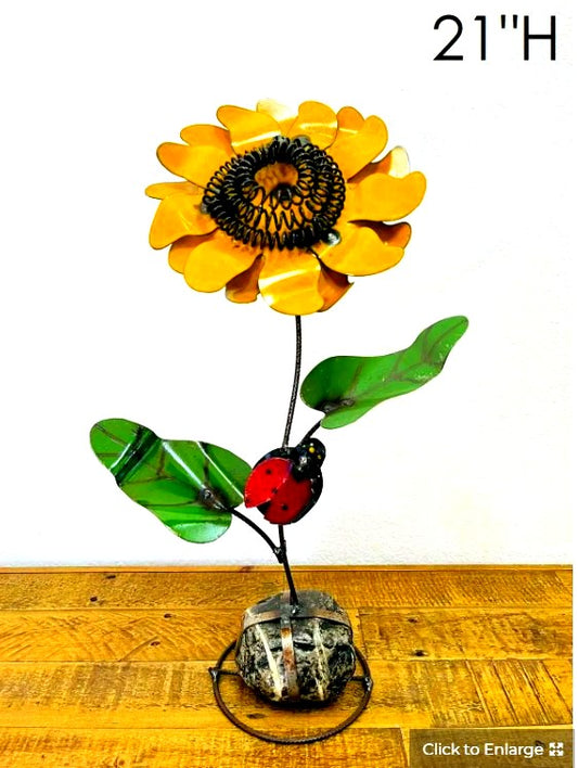 Flower Sunflower ladybug flower Metal Art