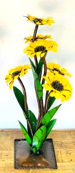 Flower Sunflower Med 28" Metal Art