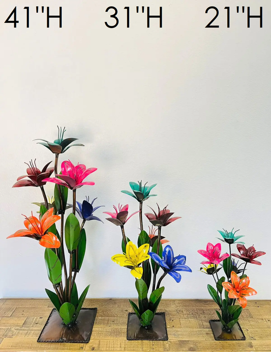Flower Lily Vase Large 41" Metal Art