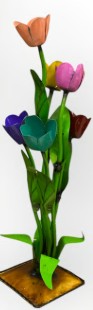 Flower Tulip Vase Medium 31" Metal Art