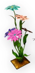 Flower Daisy Vase Small 19" Metal Art