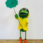Frog Raincoat Metal Art 33"