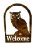Welcome Owl Sign Metal Art