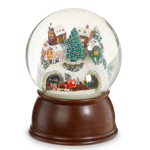 A R970 6.5" House and Train MUSICAL Globe