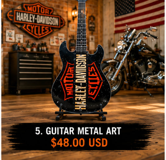 Harley Davidson Guitars Metal Art