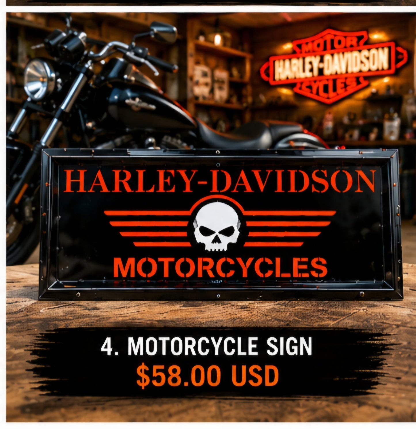 Harley Davidson Motorcycle Sign