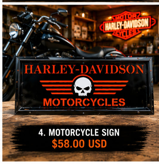 Harley Davidson Motorcycle Sign