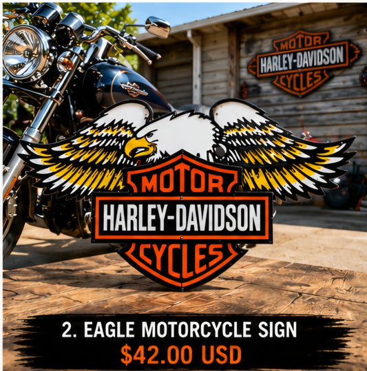 Harley Eagle Motorcycle Sign