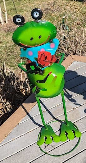 Frog Rose Metal Art