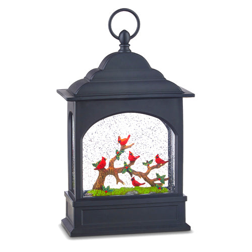 A R502 CARDINAL LIGHTED WATER LANTERN SNOW GLOBE