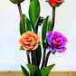 Flower Rose Vase Med 29" Metal Art