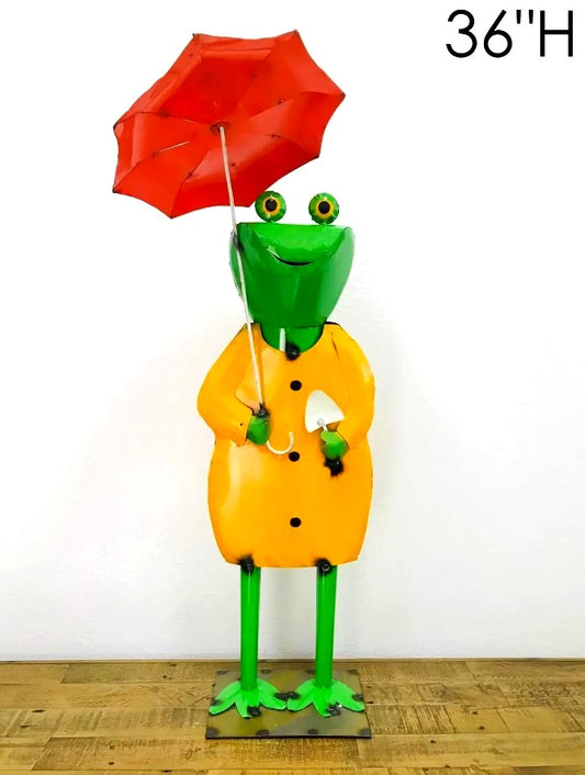 Frog Big shovel Umbrella Metal Art