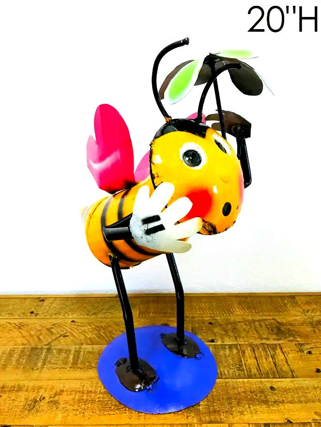 Bee with Umbrella Metal Art