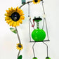 Frog Sunflower Swing Metal Art