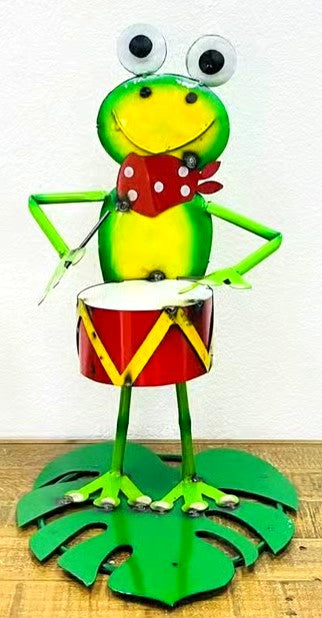 Frog Musical Drum Metal Art