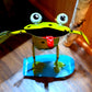 Frog on Skateboard Metal Art