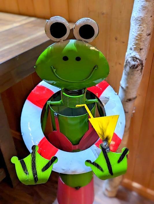 Frog with Swimsuit Metal Art